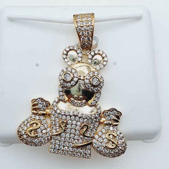"14K Gold Plated Cubic Zircon Pendant, EVBRS360 - Picture 8 of 9